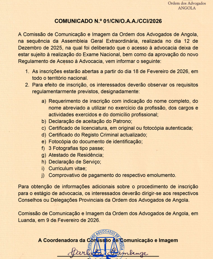 MENSAGEM AOS CANDIDATOS À ADVOCACIA