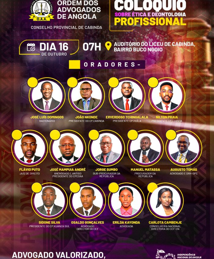 COLÓQUIO SOBRE ÉTICA E DEONTOLOGIA PROFISSIONAL – CABINDA 2025