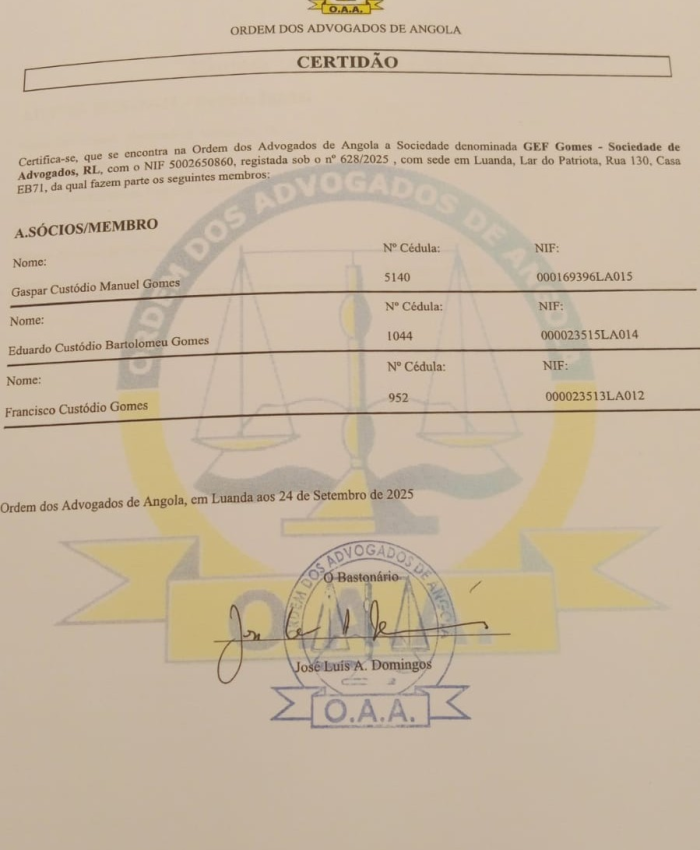 GEF Gomes – Sociedades de Advogados RL – nº628/2025