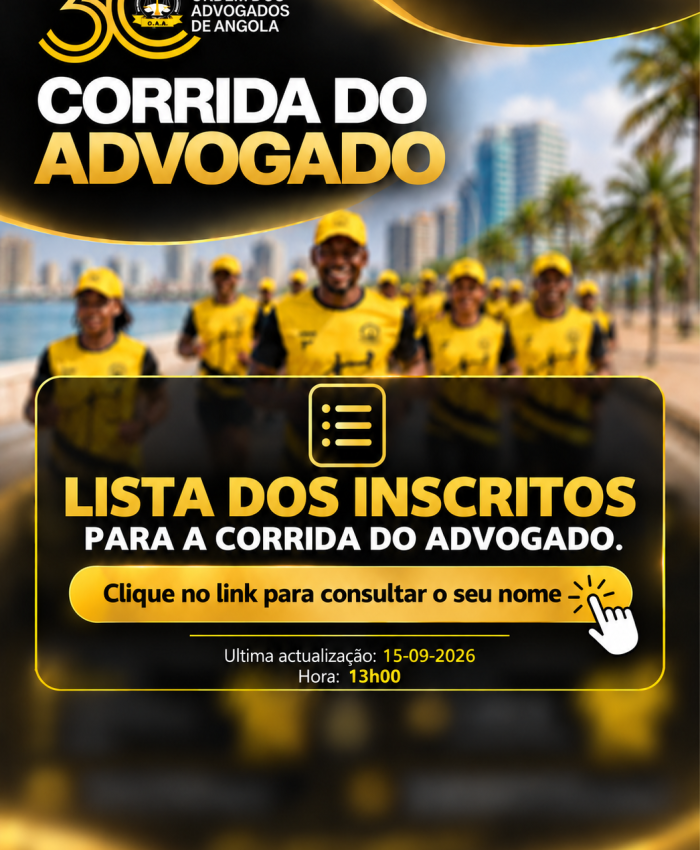 LISTA DOS INSCRITOS PARA A CORRIDA DO ADVOGADO