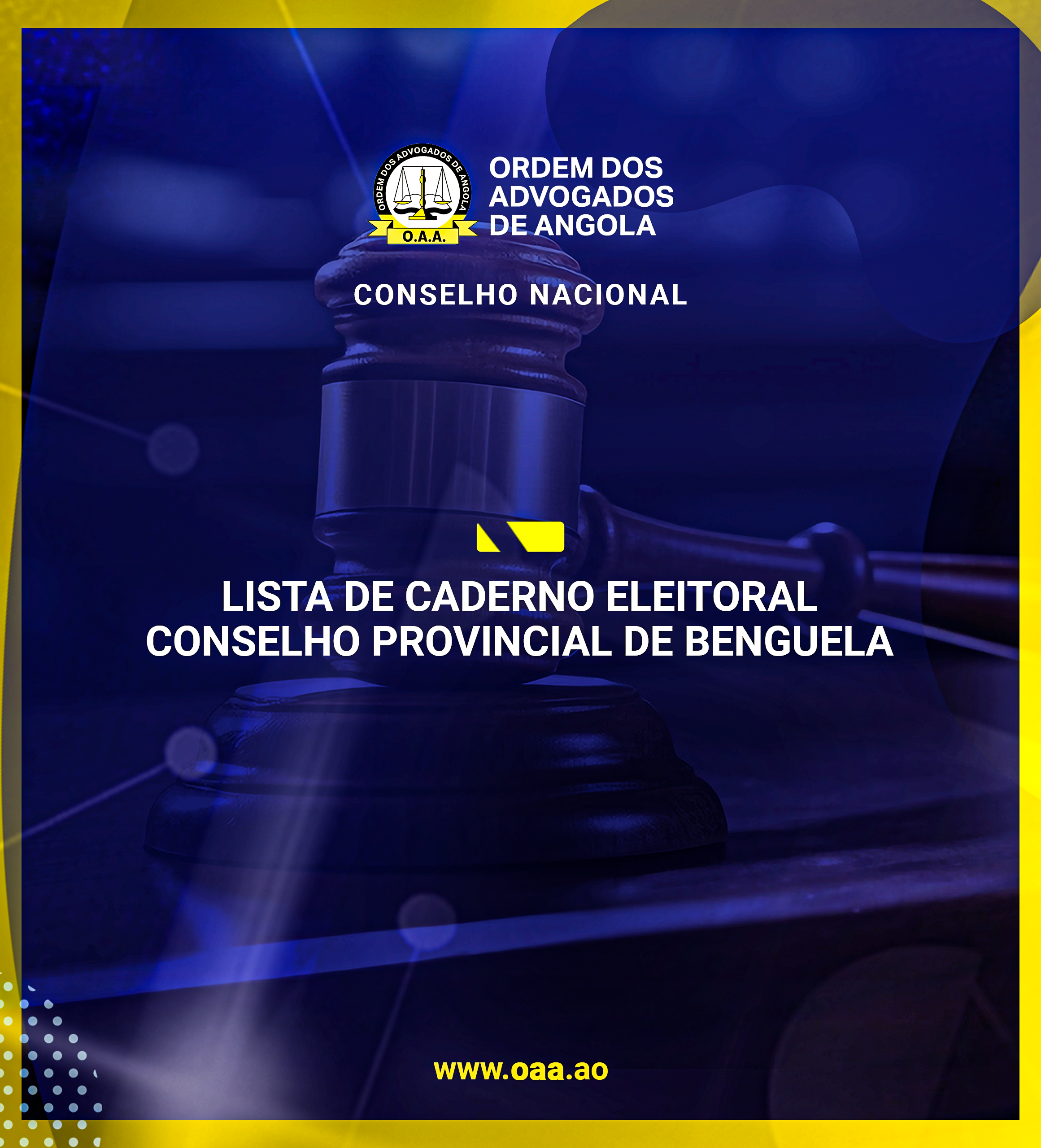 REPUBLICAÇÃO DAS LISTAS DE CADERNO ELEITORAL – CP BENGUELA