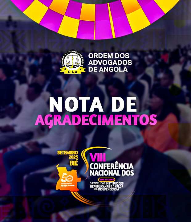 NOTA DE AGRADECIMENTOS DA CONFERÊNCIA NACIONAL DOS ADVOGADOS DE ANGOLA