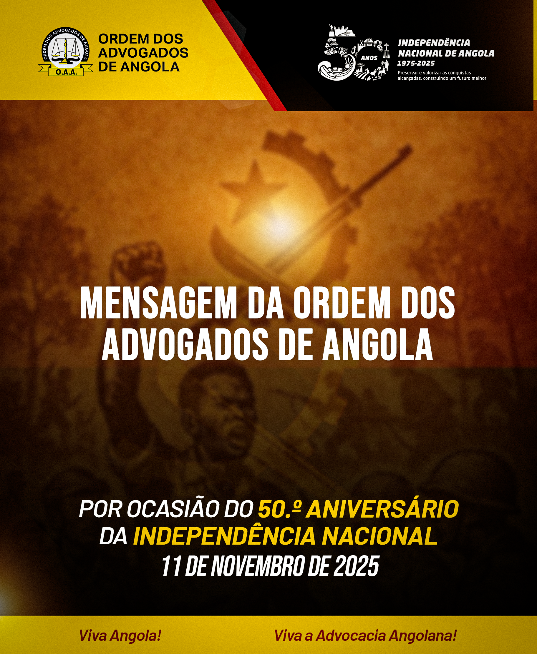 MENSAGEM DA OAA POR OCASIÃO DO 50.º ANIVERSÁRIO DA INDEPENDÊNCIA NACIONAL