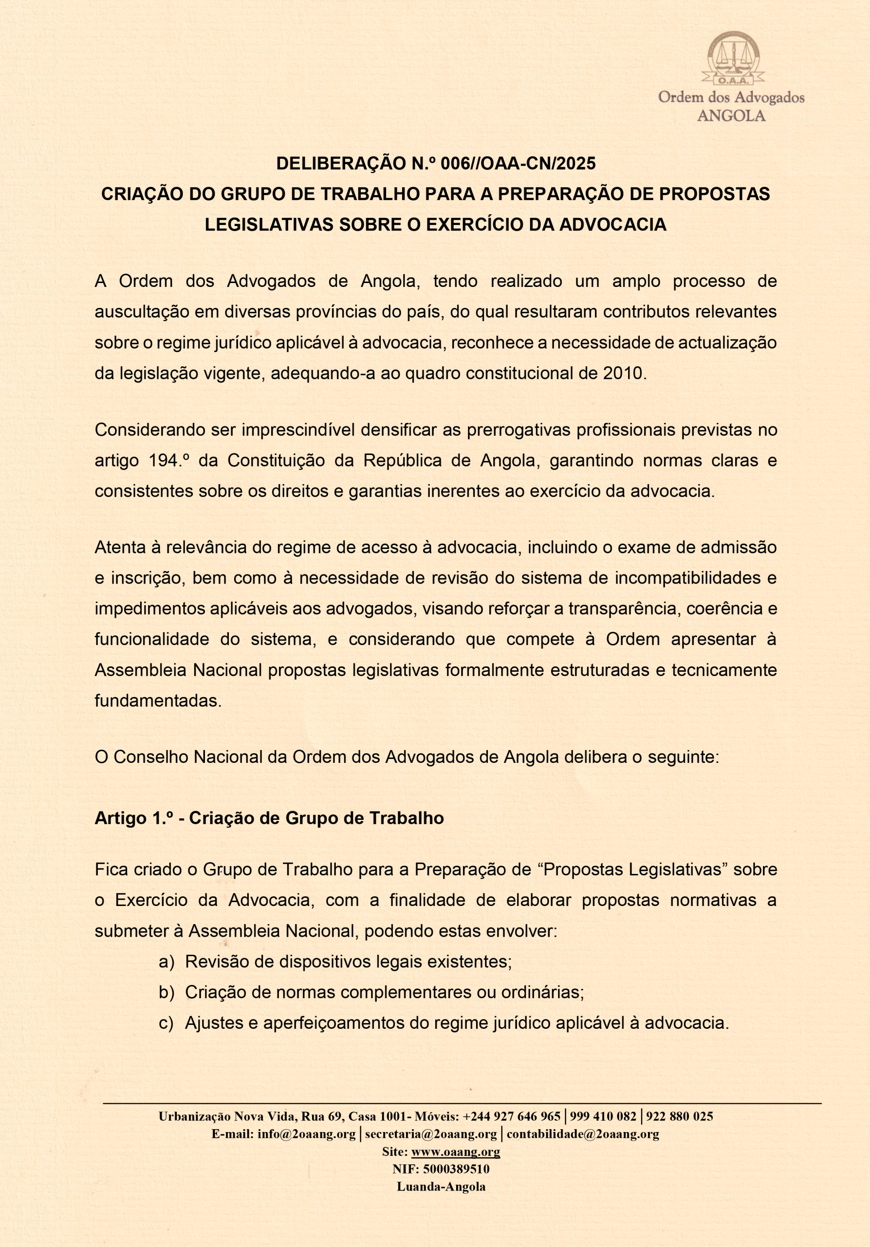 DELIBERAÇÃO - CRIAÇÃO DE GRUPO DE TRABALHO PARA REFORMA DA LEI DA ADVOCACIA---2025.--122