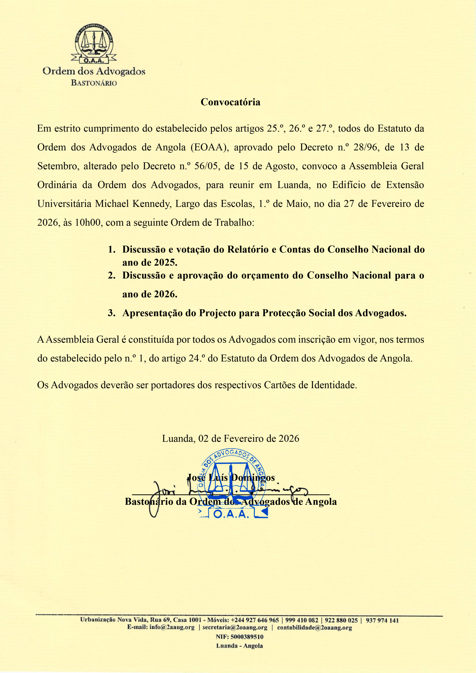 CONVOCATÓRIA ASSEMBLEIA GERAL ORDINÁRIA