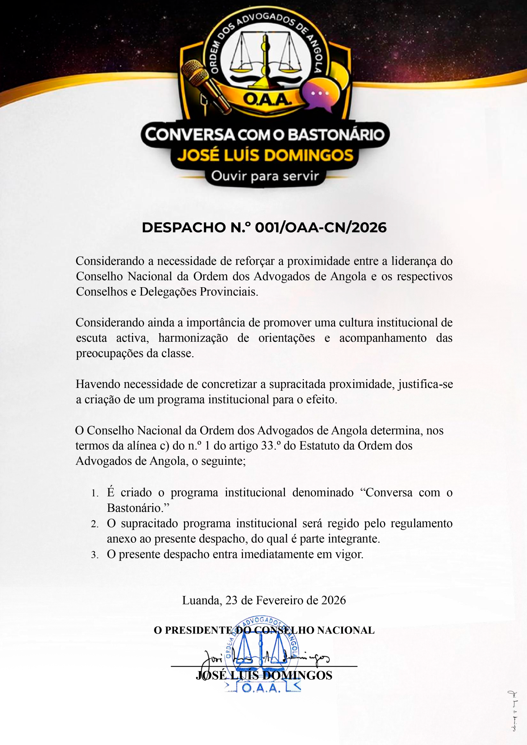 DESPACHO---CRIAÇÃO DO PROGRAMA CONVERSA COM O BASTONÁRIO---2026-1