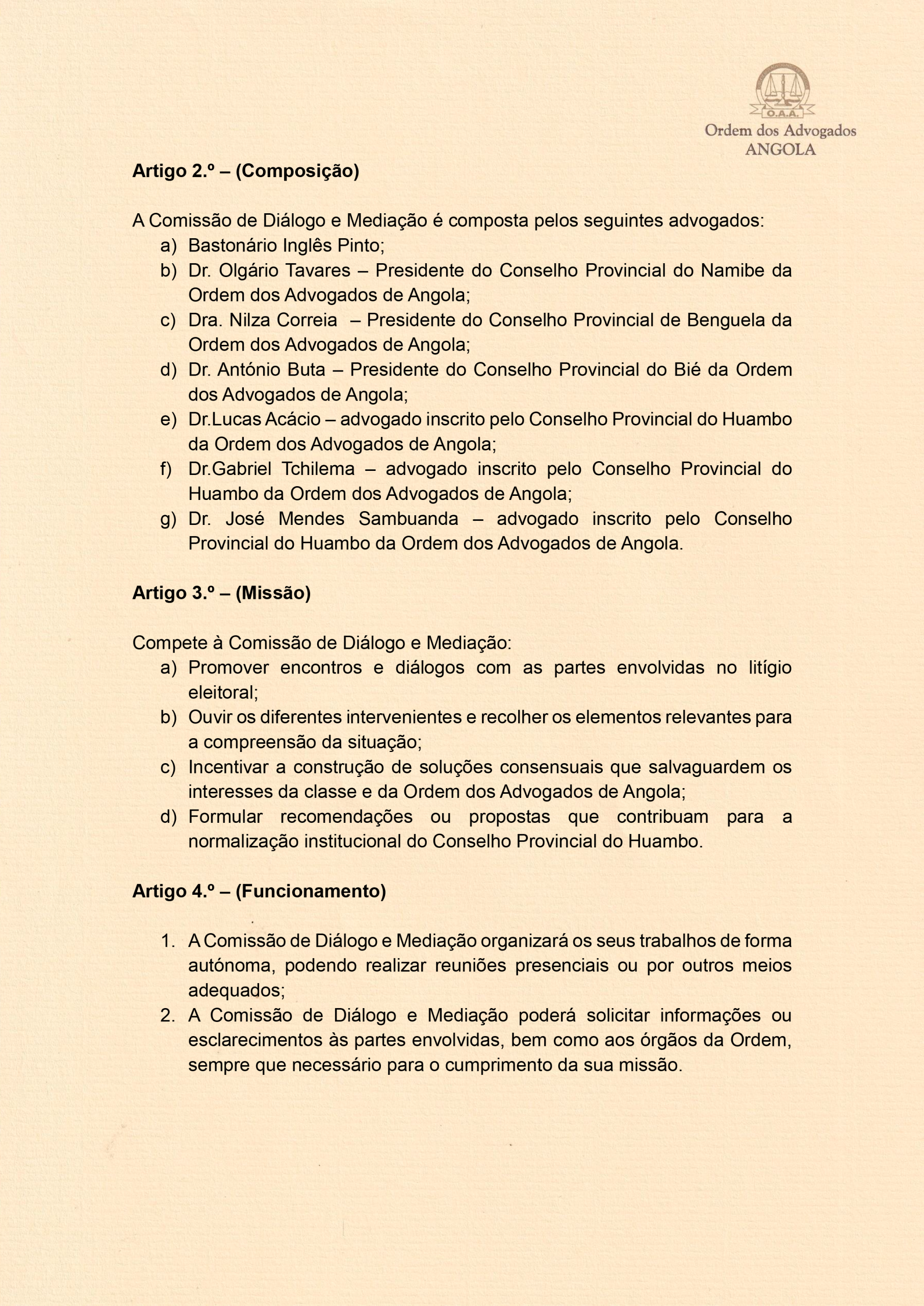 DESPACHO - CRIAÇÃO DE COMISSÃO DE DIÁLOGO E MEDIAÇÃO---2026.--2