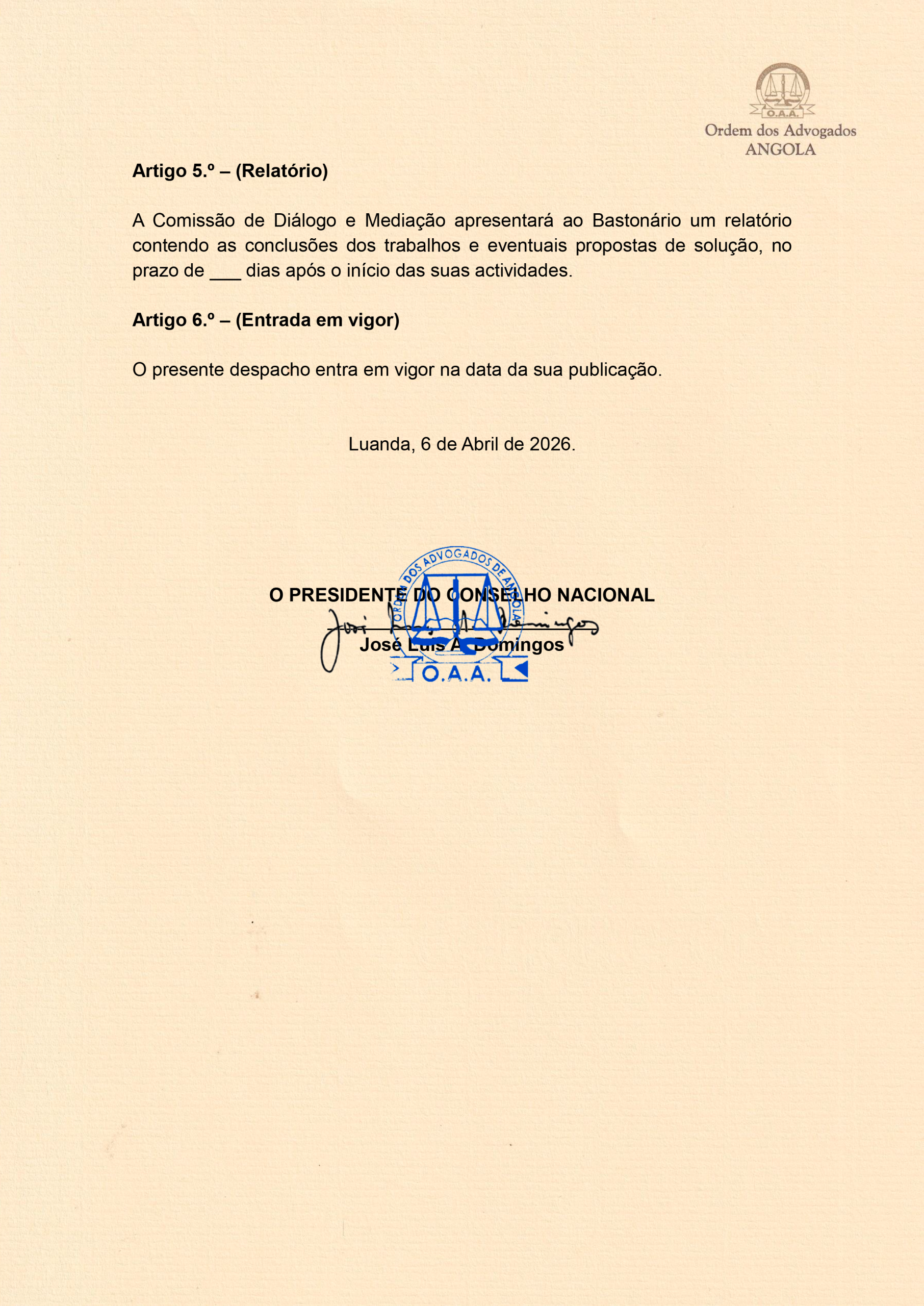 DESPACHO - CRIAÇÃO DE COMISSÃO DE DIÁLOGO E MEDIAÇÃO---2026.--3