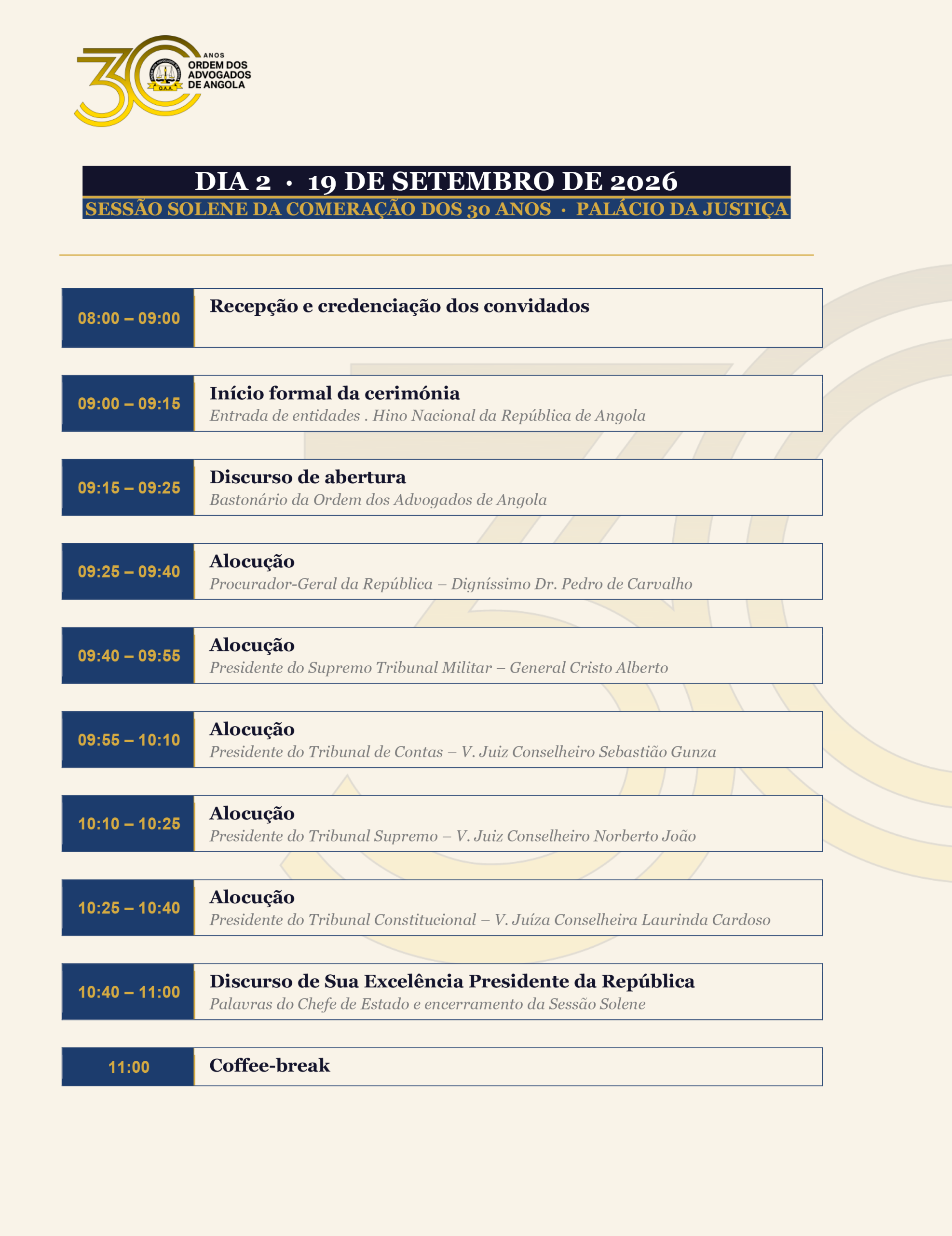 Programa Oficial - Comemorações 30 Anos OAA 2-3