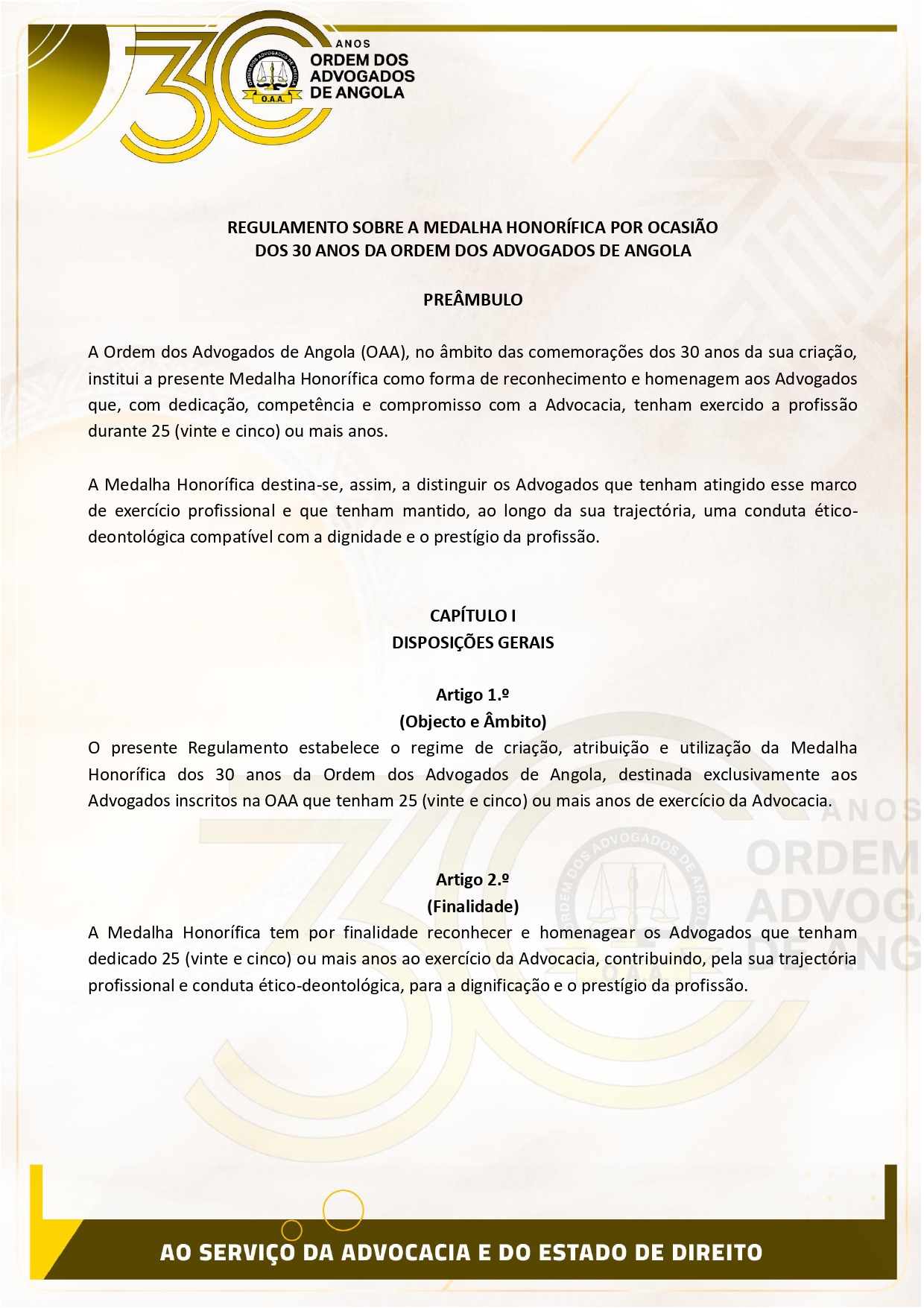 03 DELIBERAÇÃO nº11 CN2026 e REGULAMENTO SOBRE A MEDALHA HONORÍFICA POR OCASIÃO DOS 30 ANOS DA ORDEM DOS ADVOGADOS DE ANGOLA_page-0003