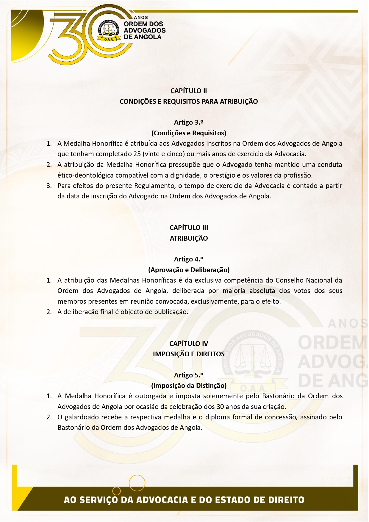 04 DELIBERAÇÃO nº11 CN2026 e REGULAMENTO SOBRE A MEDALHA HONORÍFICA POR OCASIÃO DOS 30 ANOS DA ORDEM DOS ADVOGADOS DE ANGOLA_page-0004
