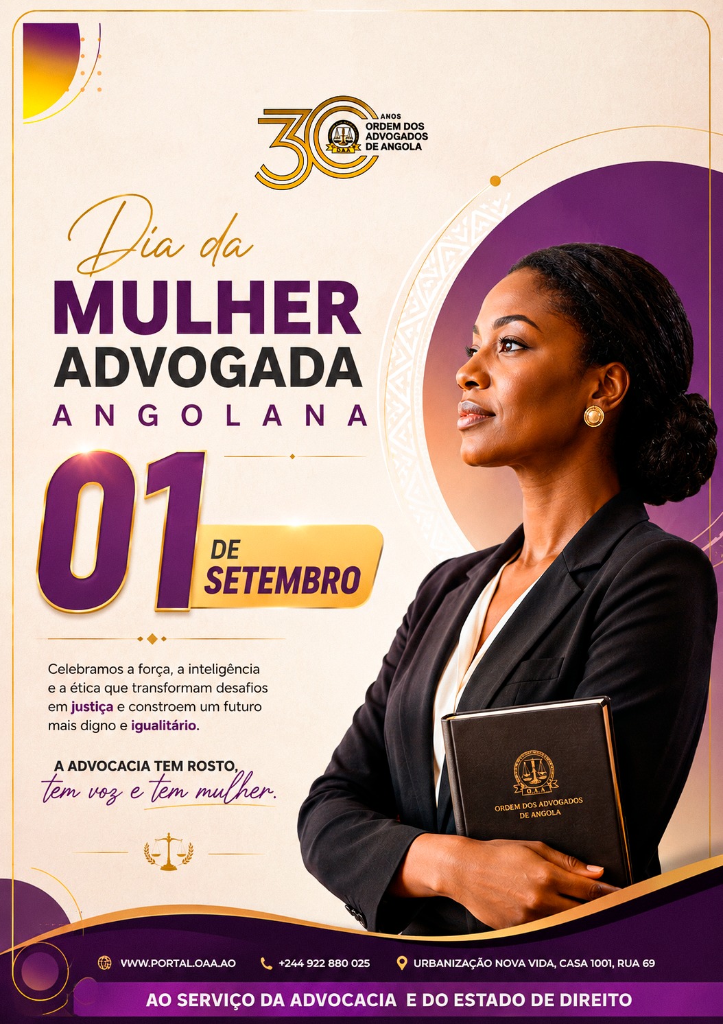 DIA DA MULHER ADVOGADA ANGOLANA – 01 DE SETEMBRO