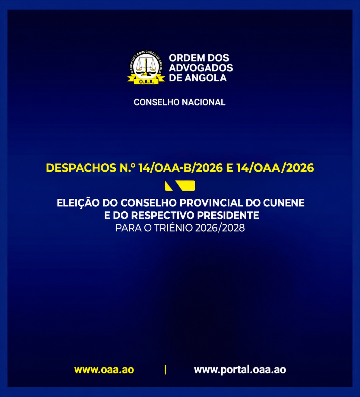 DESPACHO N.º 14/OAA-CN/2026