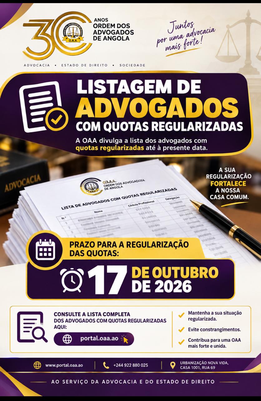 Lista dos Advogados com quotas regularizadas
