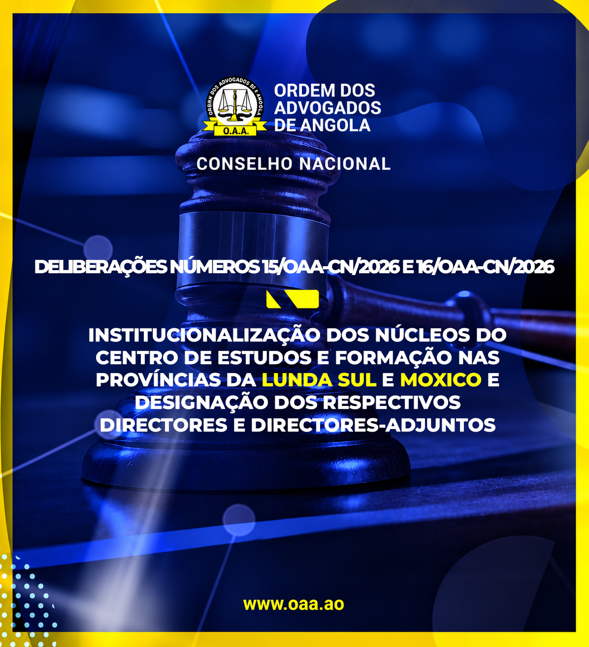 DELIBERAÇÕES NÚMEROS 15/OAA-CN/2026 E 16/OAA-CN/2026